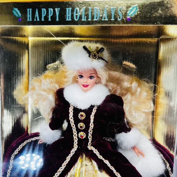 HALLMARK Keepsake HOLIDAY BARBIE 1996 Set of 2 Doll Ornament NIB Original Box - Picture 2 of 12